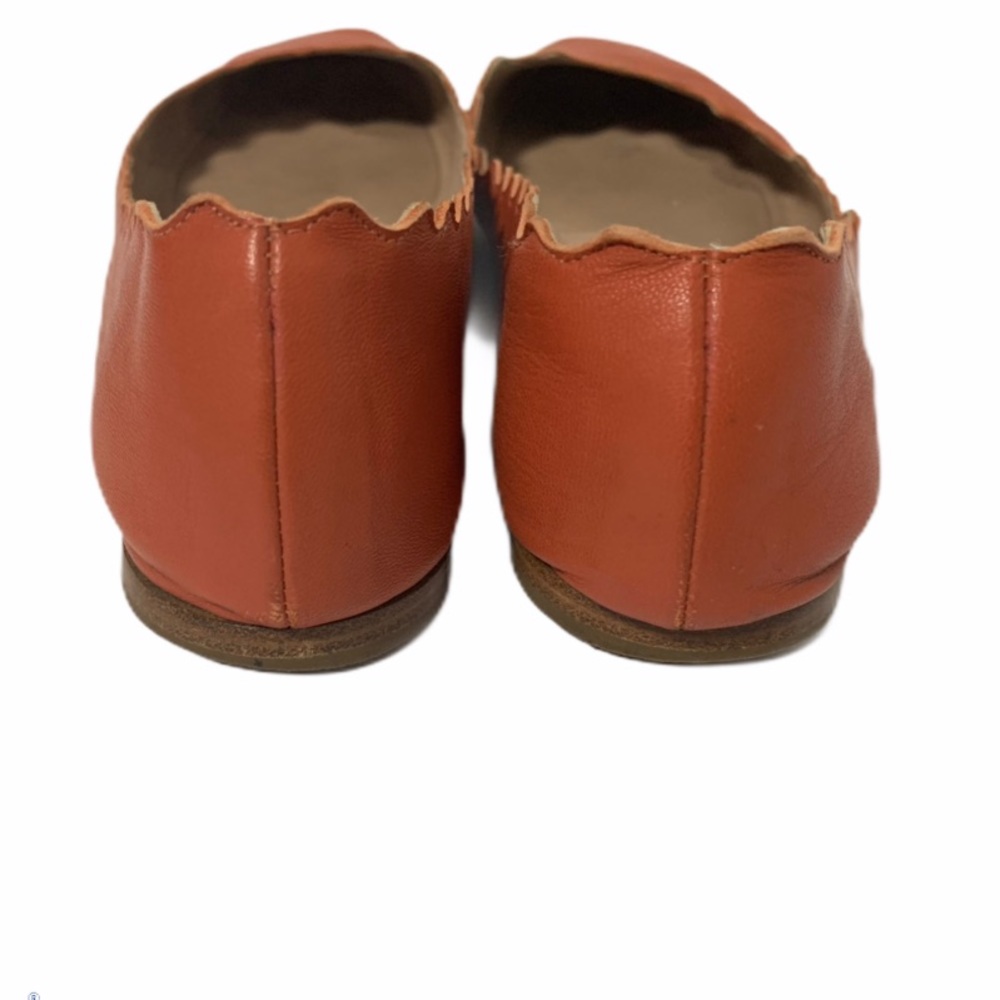 CHLOE Lauren Scalloped Flats Coral Size 36.5 - Picture 4 of 8